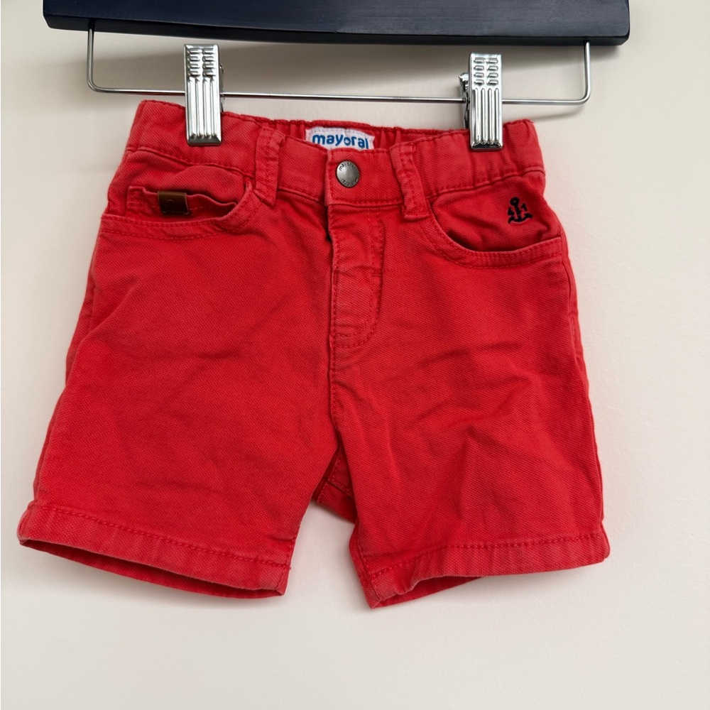 Mayoral Bright Red Toddler Pull-On Shorts